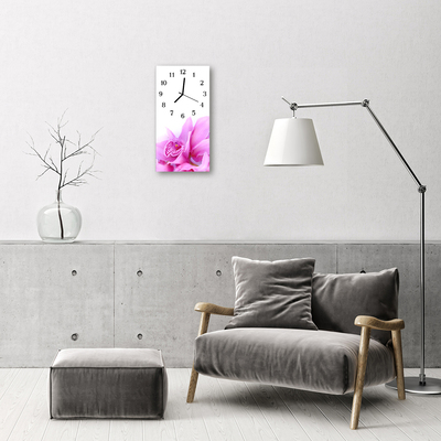 Glass Wall Clock Orchid
