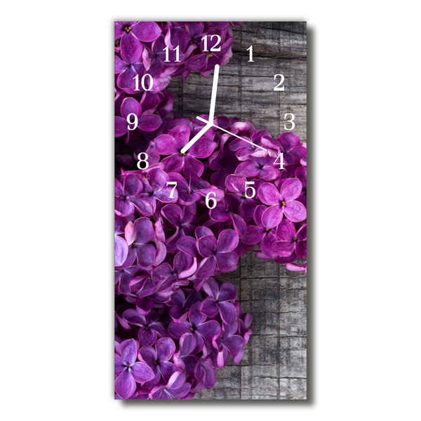 Glass Wall Clock Flowers