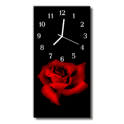 Glass Wall Clock Rose