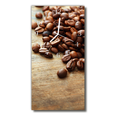 Glass Wall Clock Coffee beans