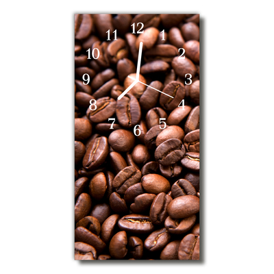 Glass Wall Clock Koffeebohne