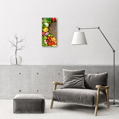 Glass Wall Clock Vegetables