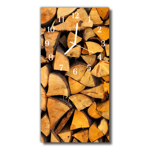 Glass Wall Clock Wood