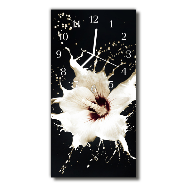 Glass Wall Clock Flower