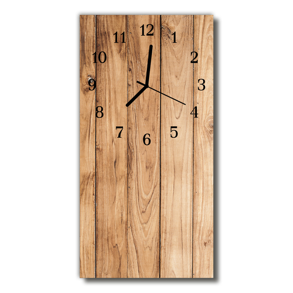 Glass Wall Clock Wood