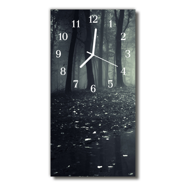 Glass Wall Clock Forest