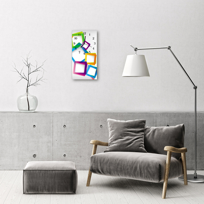 Glass Wall Clock Colorful rectangles