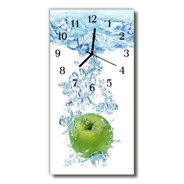 Glass Wall Clock Apple water