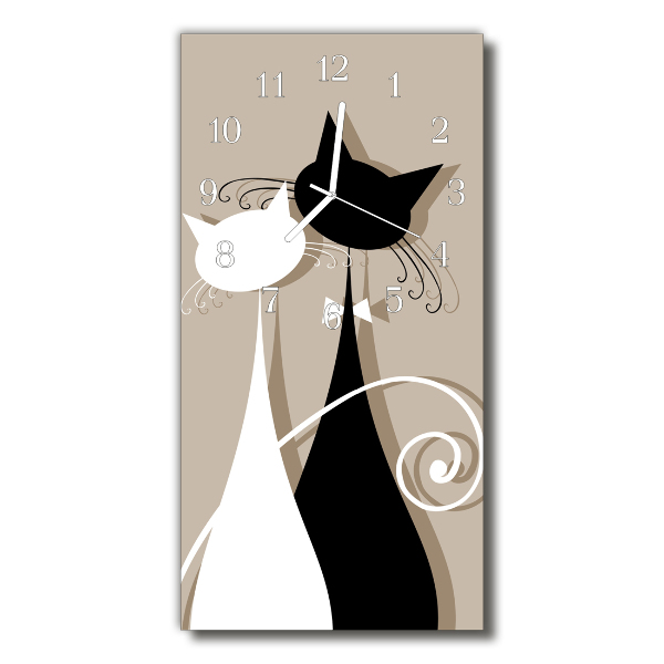 Glass Wall Clock Cats