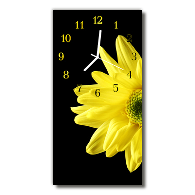 Glass Wall Clock Flower