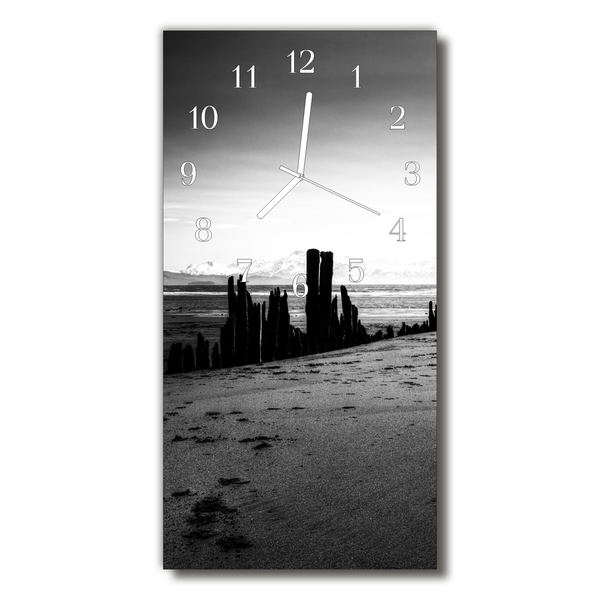 Glass Wall Clock Beach