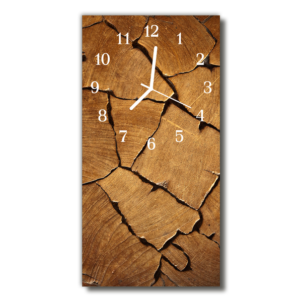 Glass Wall Clock Wood pattern