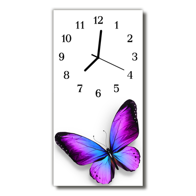 Glass Wall Clock Butterflies