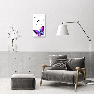 Glass Wall Clock Butterflies