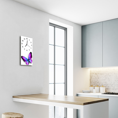 Glass Wall Clock Butterflies