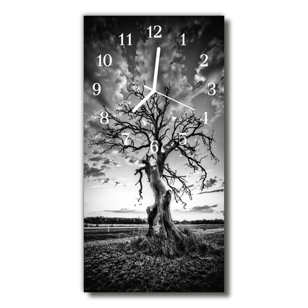 Glass Wall Clock Tree