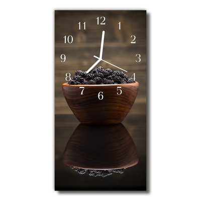 Glass Wall Clock Blackberries