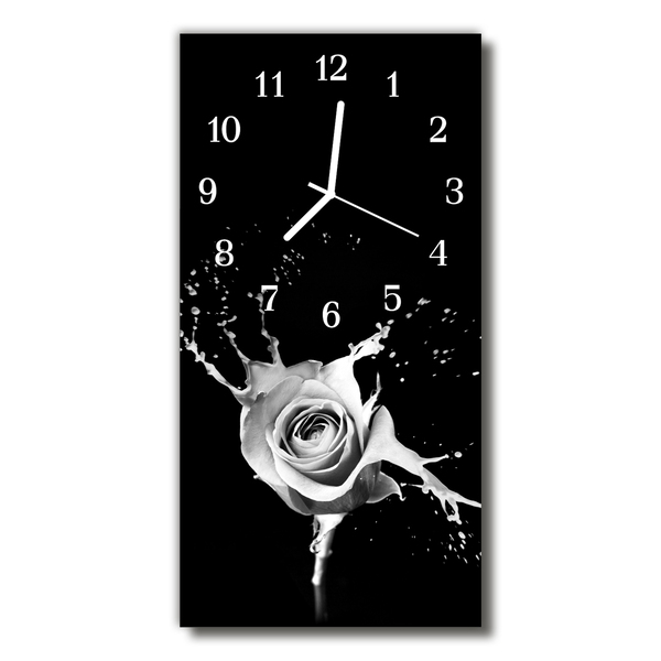 Glass Wall Clock Rose