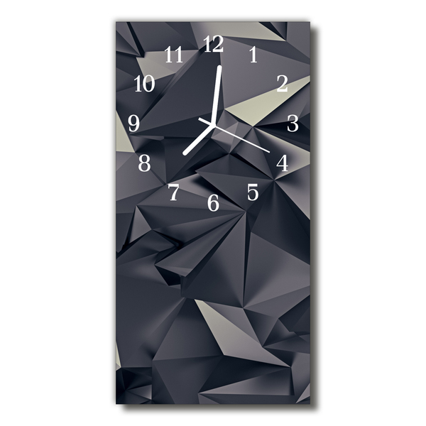 Glass Wall Clock Triangles