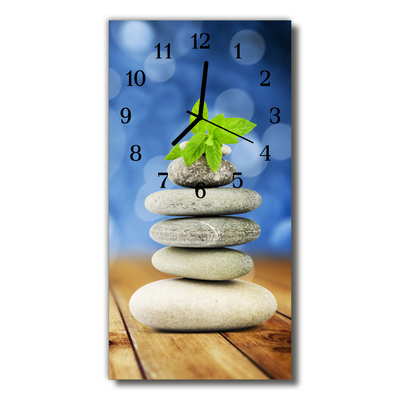 Glass Wall Clock Stones