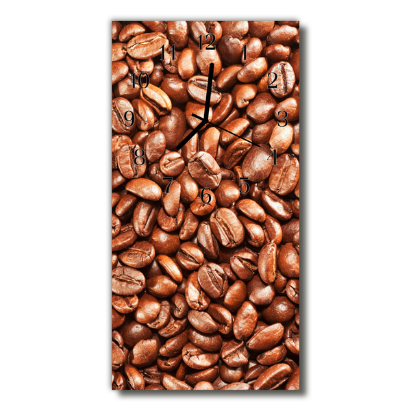 Glass Wall Clock Coffee beans