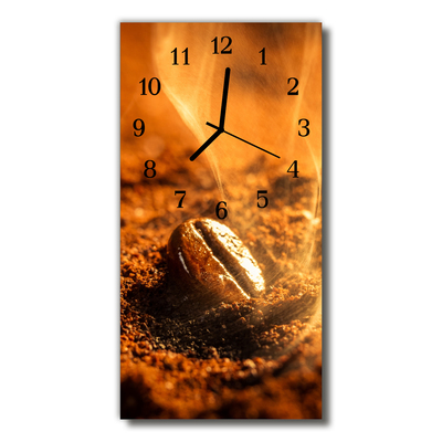 Glass Wall Clock Koffeebohne