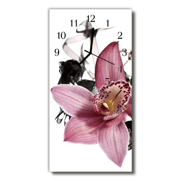 Glass Wall Clock Orchid