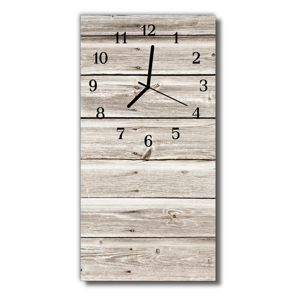 Glass Wall Clock Wood strips