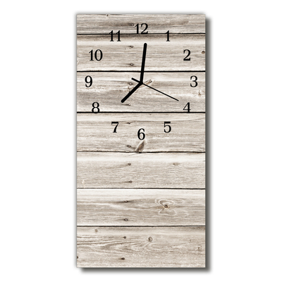 Glass Wall Clock Wood strips