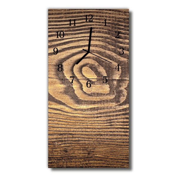 Glass Wall Clock Wood