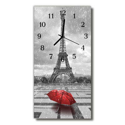 Glass Wall Clock Eiffel tower