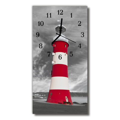 Glass Wall Clock Lighthouse