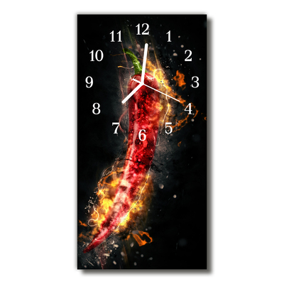 Glass Wall Clock Hot peppers