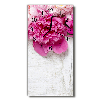 Glass Wall Clock Peony