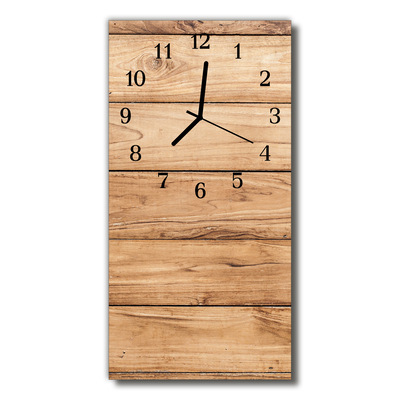 Glass Wall Clock Wood panels