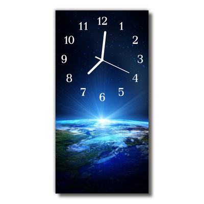 Glass Wall Clock Earth universe