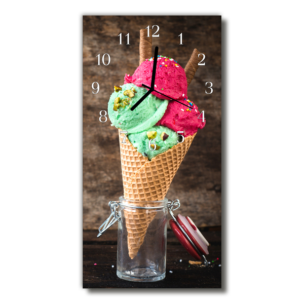 Glass Wall Clock Ice cream