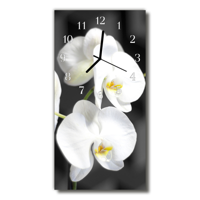 Glass Wall Clock Orchid