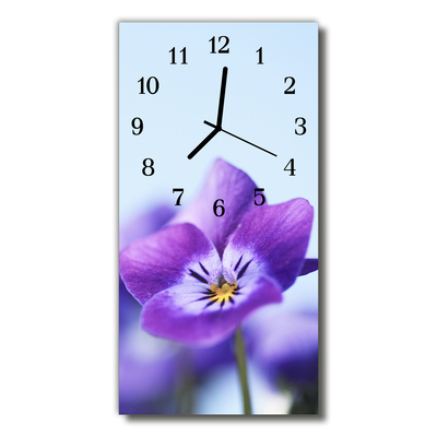 Glass Wall Clock Flower