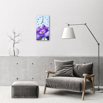 Glass Wall Clock Flower