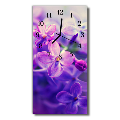 Glass Wall Clock Flowers