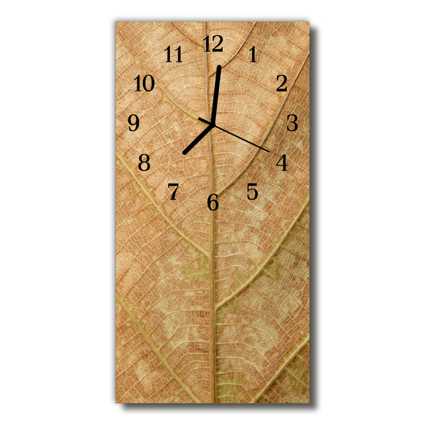 Glass Wall Clock Leaf