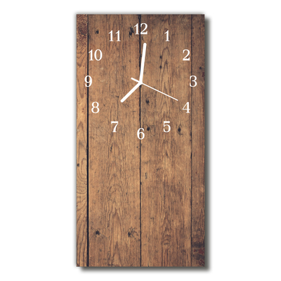 Glass Wall Clock Wood