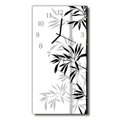 Glass Wall Clock Bamboo