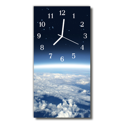 Glass Wall Clock Earth