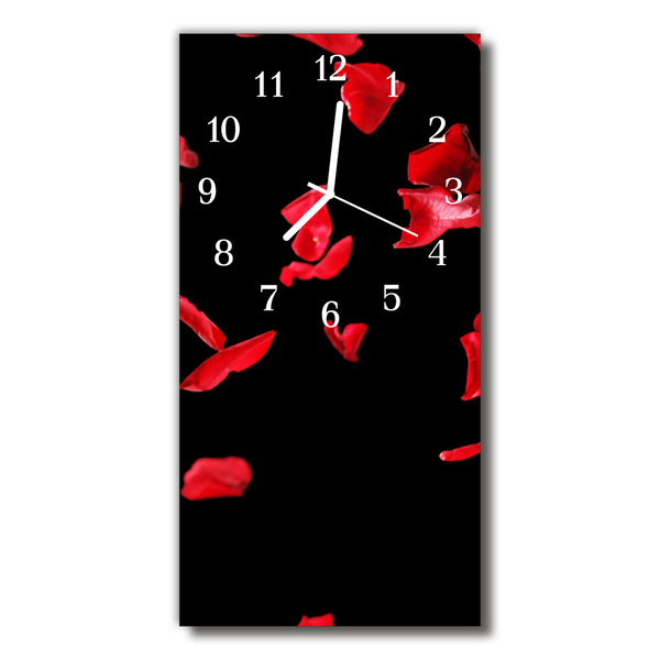 Glass Wall Clock Rose petals
