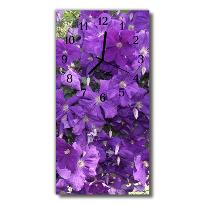 Glass Wall Clock Primroses