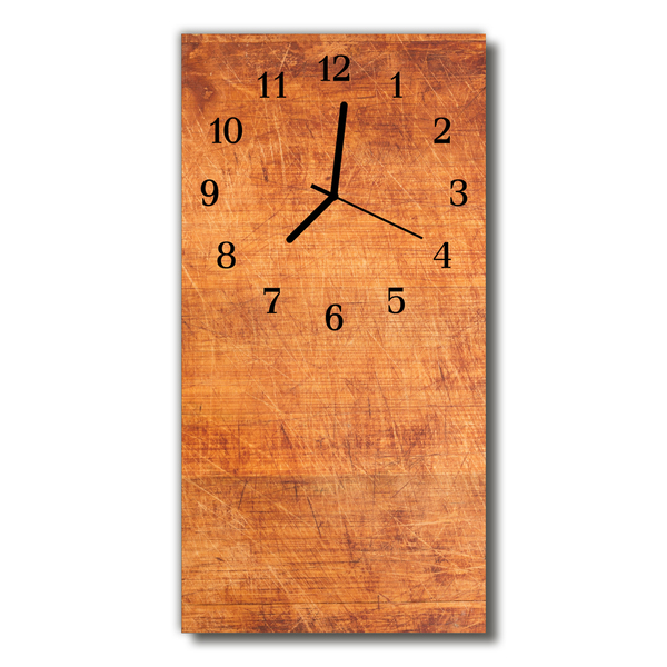 Glass Wall Clock Wooden boards