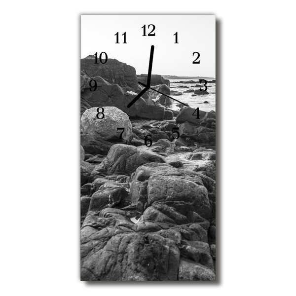 Glass Wall Clock Stones