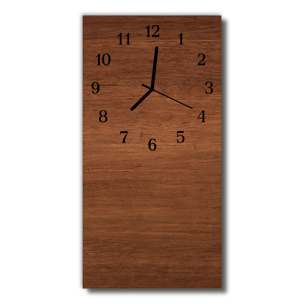 Glass Wall Clock Wooden boards